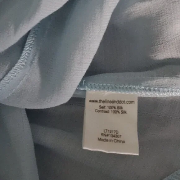 Line & Dot Blue Semi-Sheer Silk Tunic - Picture 9 of 9